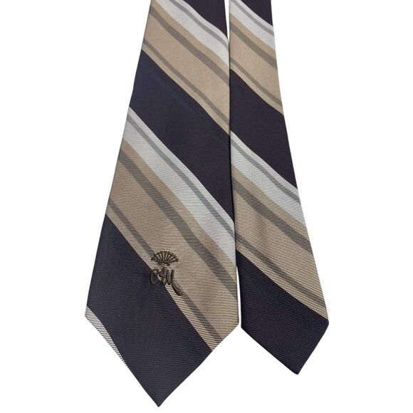 Vintage WOOLF BROTHERS COUNTESS MARA Tie Dark Brown and Light Brown, Preowned - Picture 5 of 7